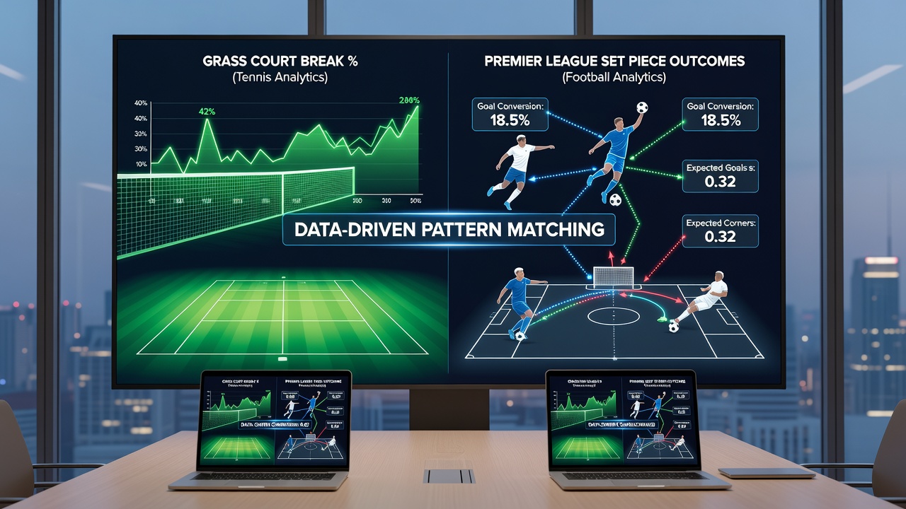 Chart illustrating layered multi-bet structures that combine tennis break point data with Premier League set piece statistics