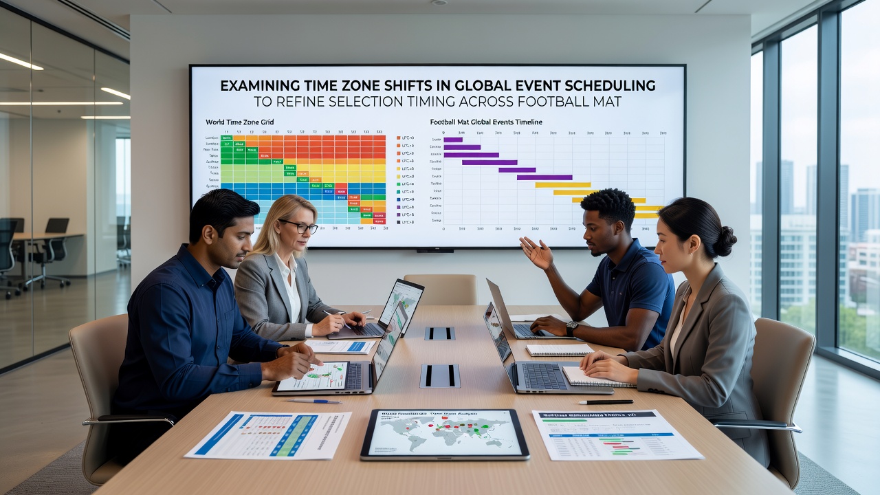 Digital scheduling interface displaying synchronized clocks for tennis matches, football games, and horse racing events worldwide