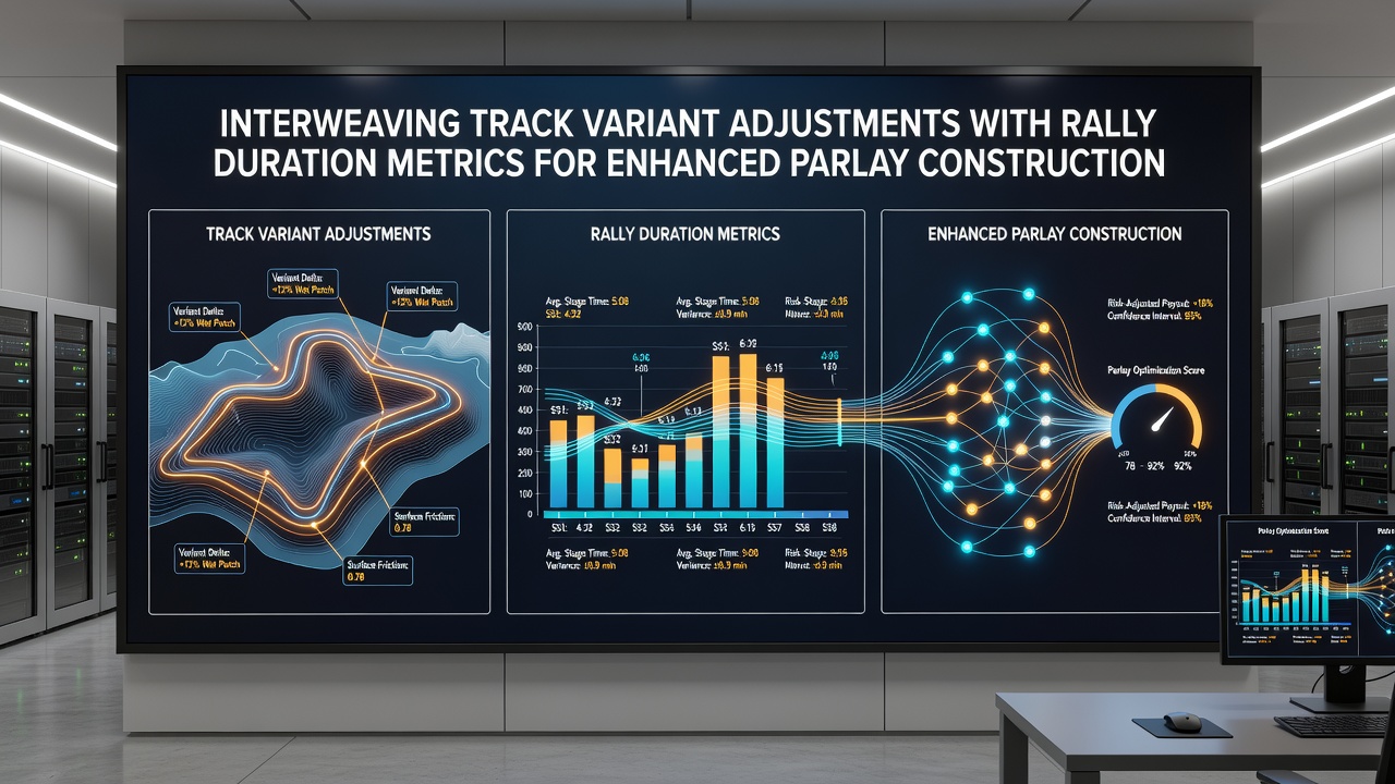 Data overlay showing track variant and rally duration inputs for accumulator construction