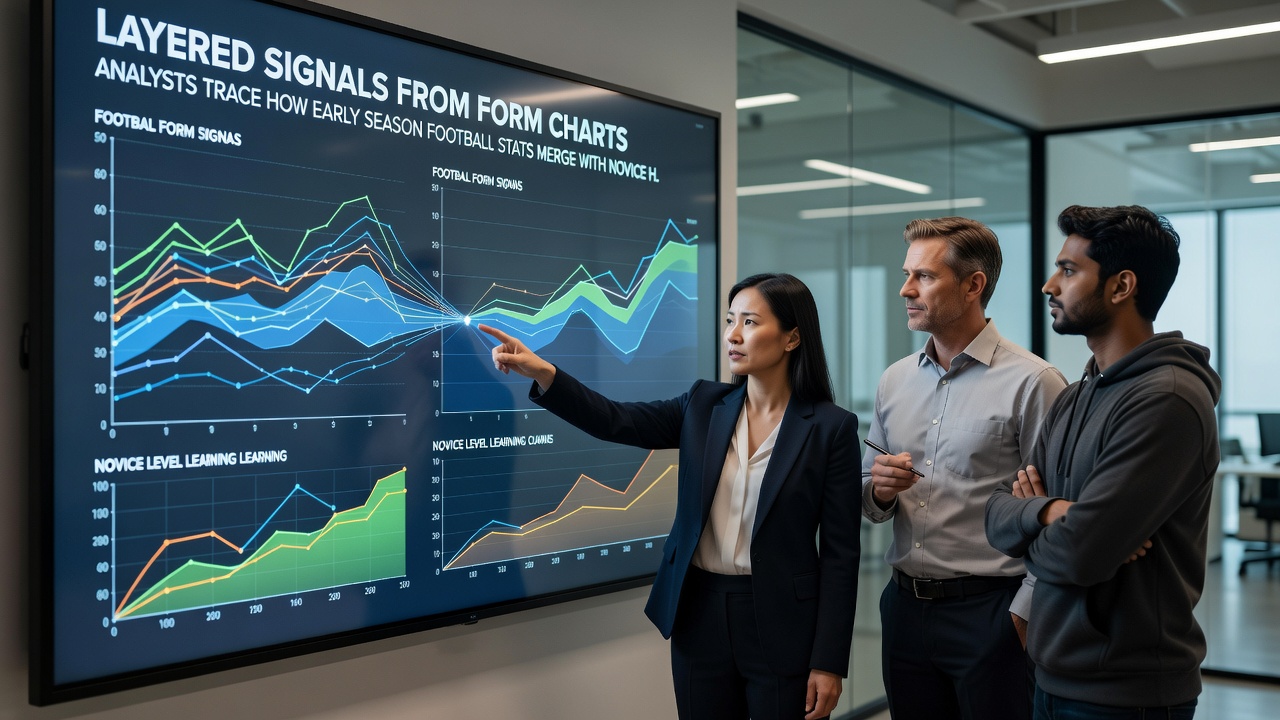 Data visualization showing merged football and horse racing statistics for accumulator planning
