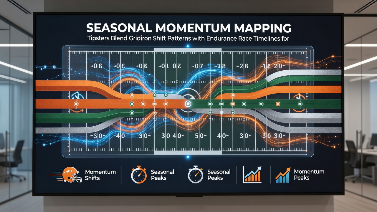 Side-by-side charts displaying NFL formation trends next to triathlon segment timelines for accumulator planning